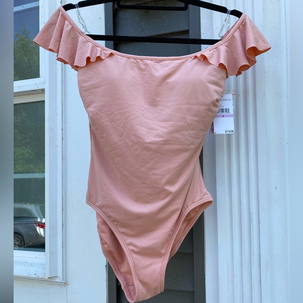 New with tags Vince Camuto pink one piece bathing suit size 6